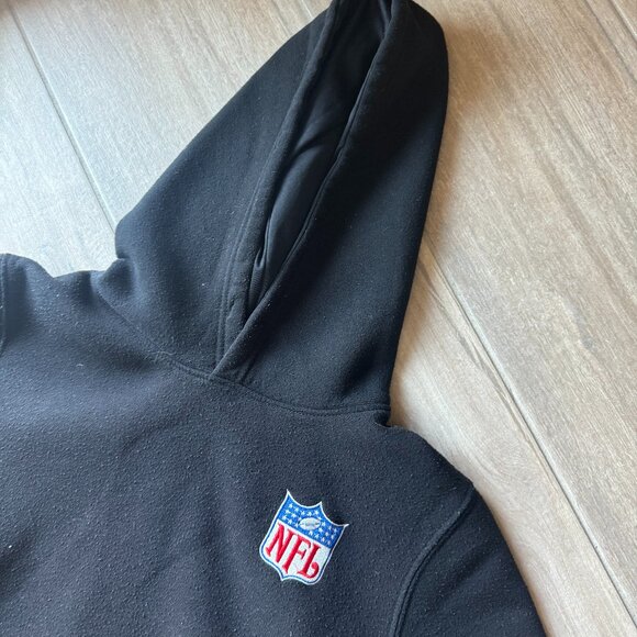 NFL Black Hoodie Sweatshirt with Team Logos & Zipper Pockets | Men’s Medium - Picture 1 of 4